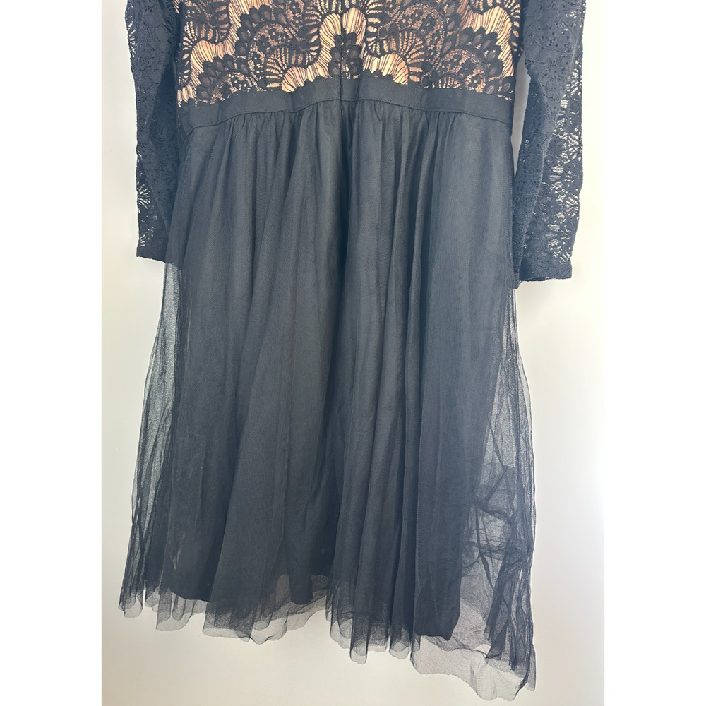 City Chic Rare Beauty Dress Lace Fit & Flare Black A Line Tulle XL Plus Size 22 - Picture 6 of 16